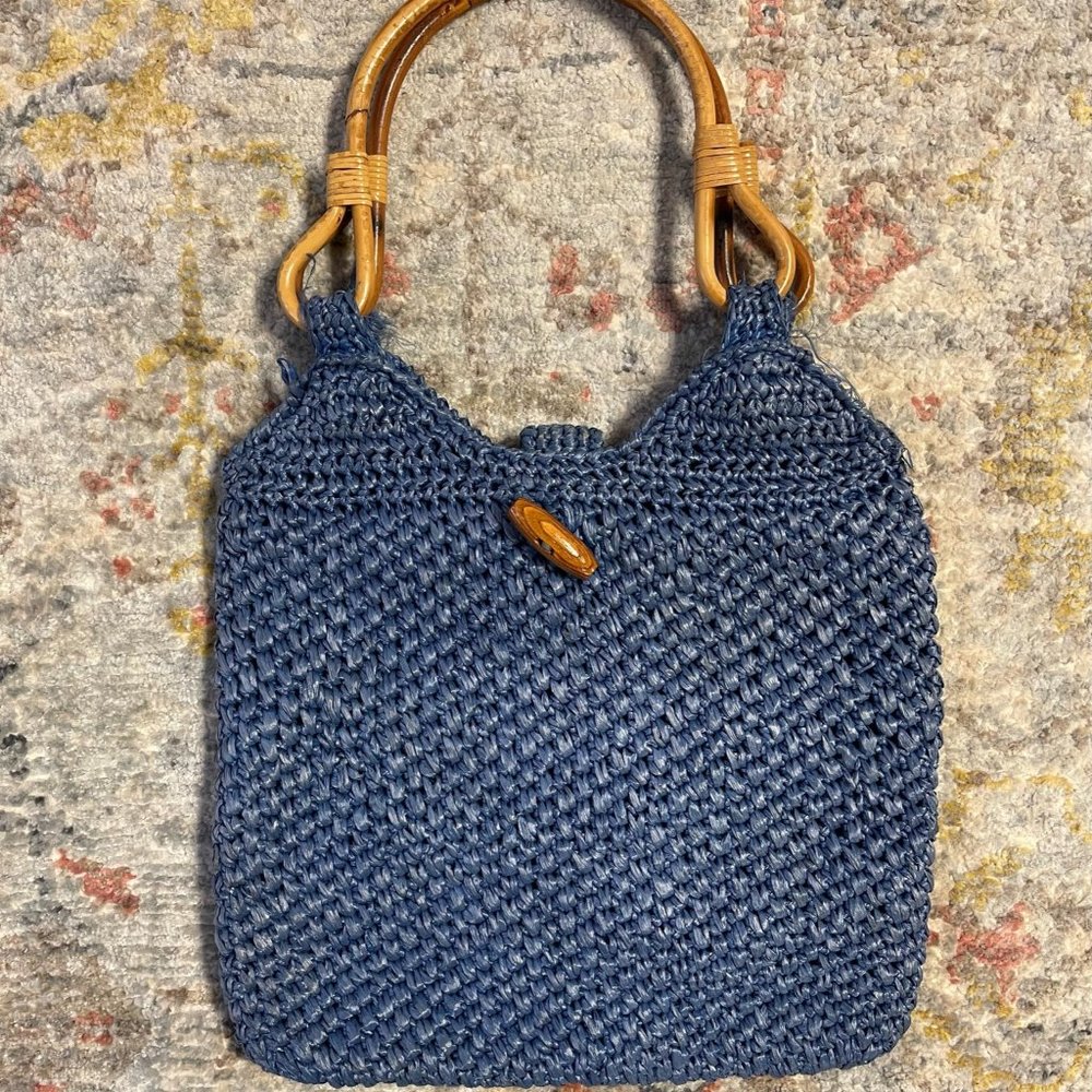 Straw bamboo purse